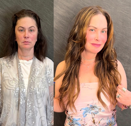 Hair extensions at a hair salon in Frisco