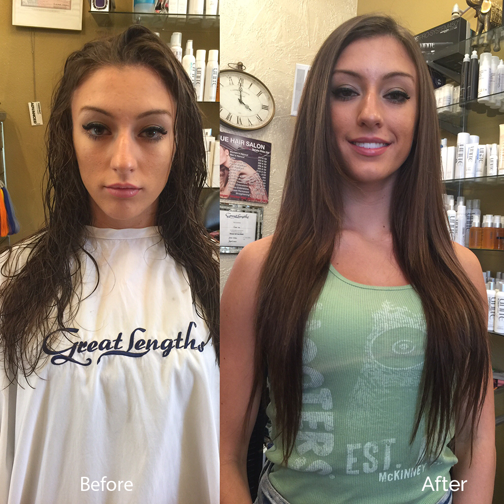 a woman happy with hair transformation