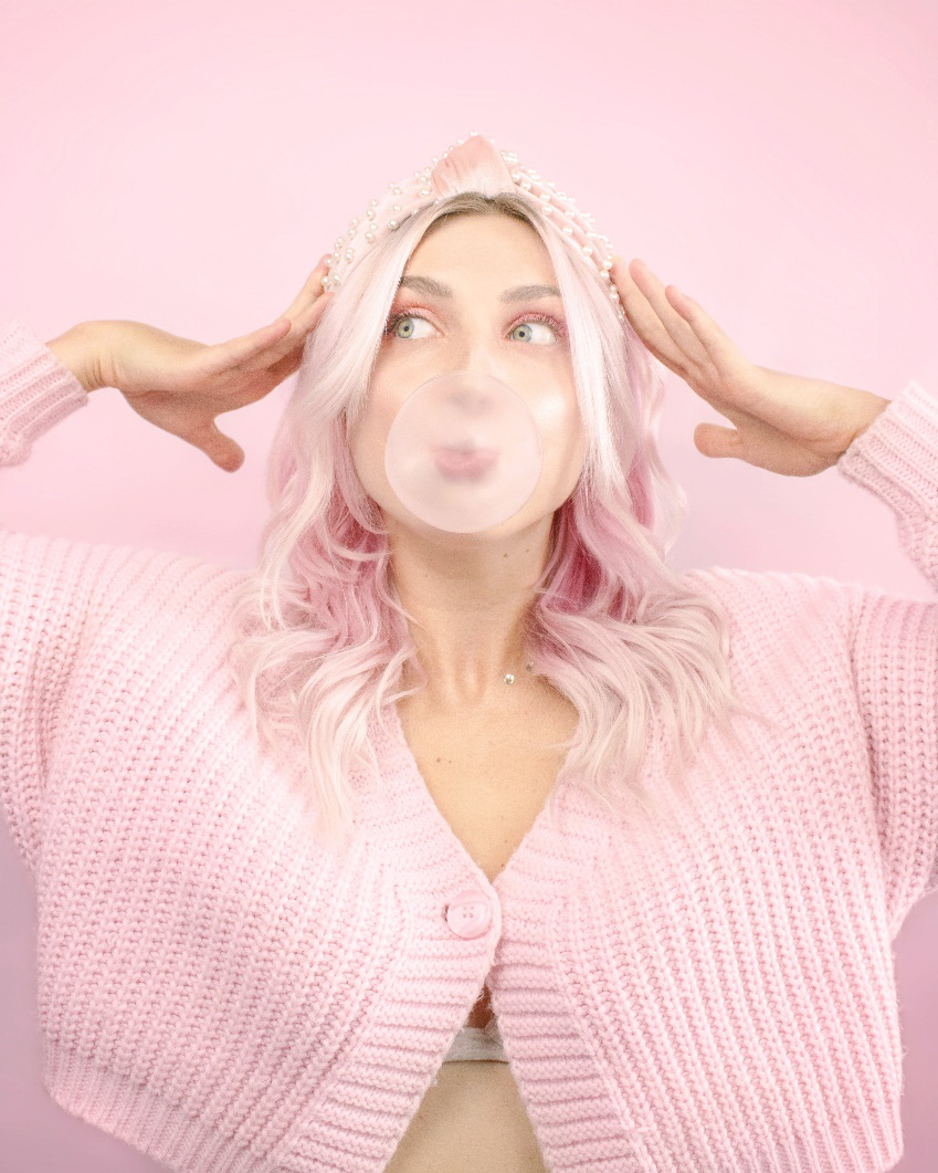 Woman With Pastel Pink Hair