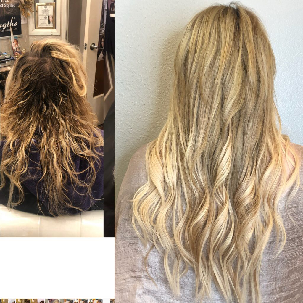 A woman’s blonde hair color