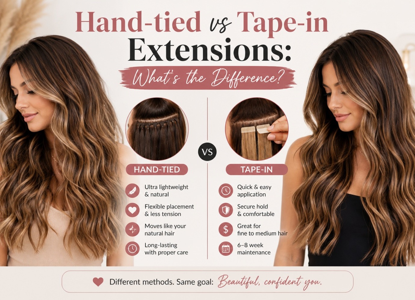 Hand-tied vs Tape-in Extension